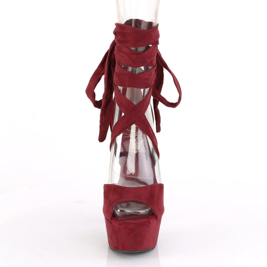 【PLEASER】DELIGHT-679 プラットフォームシューズ Burgundy Faux Suede/Burgundy Faux Suede【取寄】
