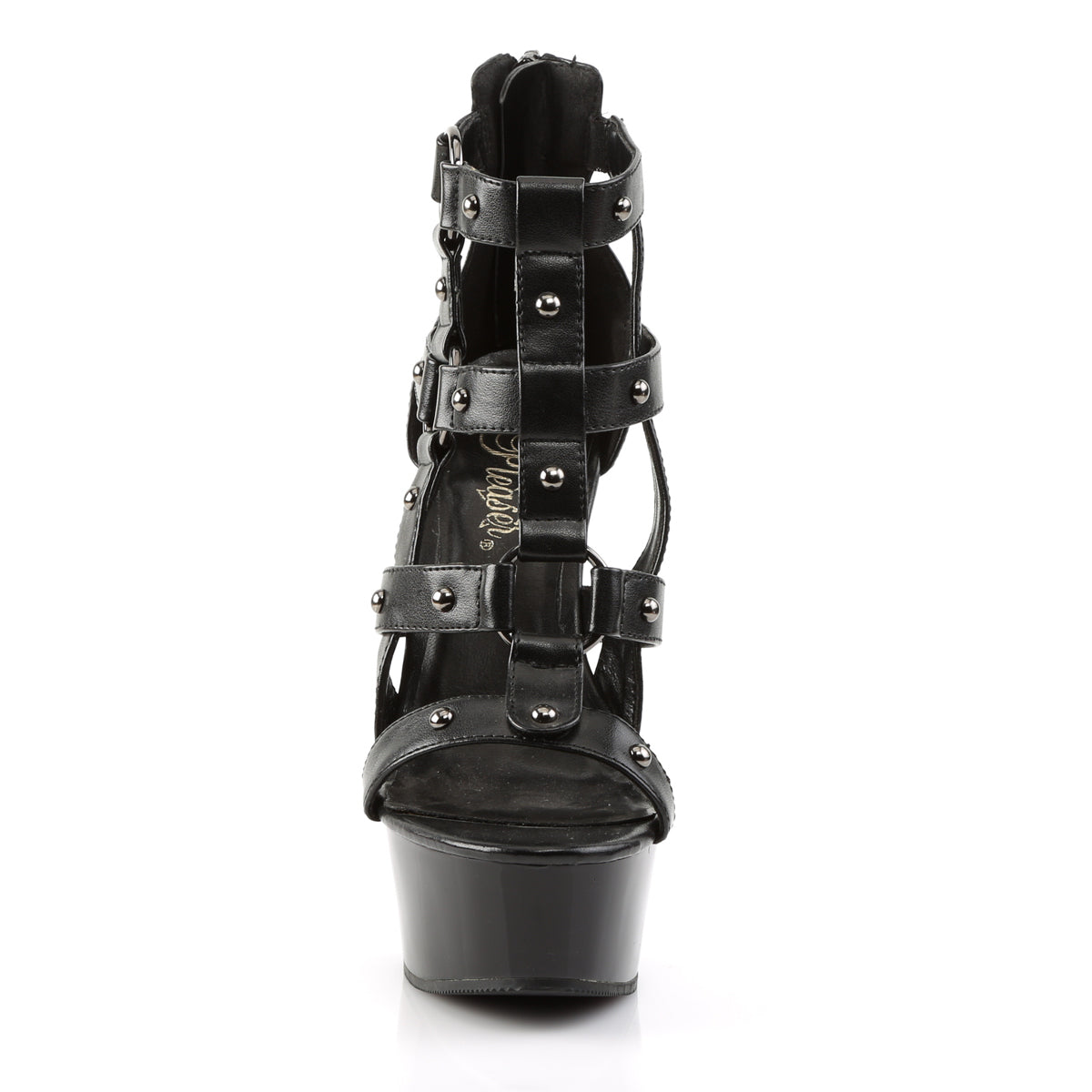 【PLEASER】DELIGHT-682 シューズ Blk Faux Leather/Blk【取寄】