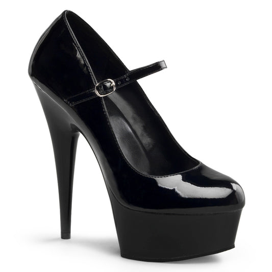 【PLEASER】DELIGHT-687 プラットフォームシューズ Blk Pat/Blk【取寄】