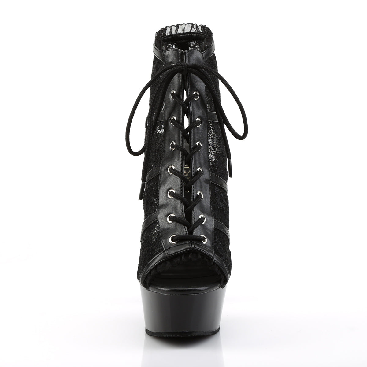 【PLEASER】DELIGHT-696LC シューズ Blk Mesh-Lace/Blk【取寄】