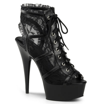 【PLEASER】DELIGHT-696LC シューズ Blk Mesh-Lace/Blk【取寄】
