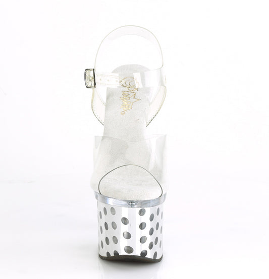 【PLEASER】DISCOLITE-708DOTS プラットフォームシューズ Clr/Slv Chrome【取寄】
