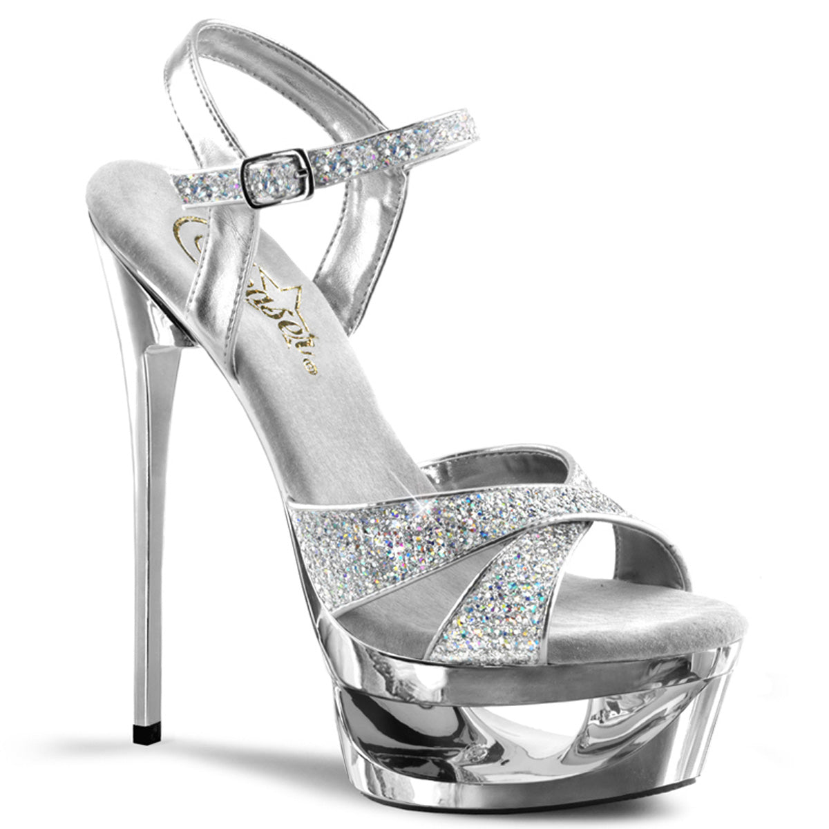 【PLEASER】ECLIPSE-619G シューズ Slv Multi Gltr/Slv Chrome【取寄】