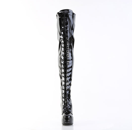 【PLEASER】ELECTRA-3023 プラットフォームシューズ Blk Str. Pat/Blk【取寄】