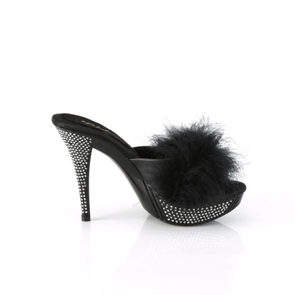 【FABULICIOUS】ELEGANT-401F シューズ Blk Marabou-Faux Leather/Blk【取寄】