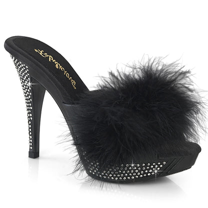 【FABULICIOUS】ELEGANT-401F シューズ Blk Marabou-Faux Leather/Blk【取寄】