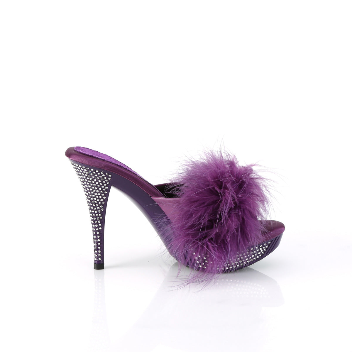 【FABULICIOUS】ELEGANT-401F シューズ Purple Marabou-Faux Leather/Purple【取寄】