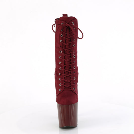 【PLEASER】ENCHANT-1040 プラットフォームシューズ Burgundy Faux Suede/Burgundy Matte【取寄】
