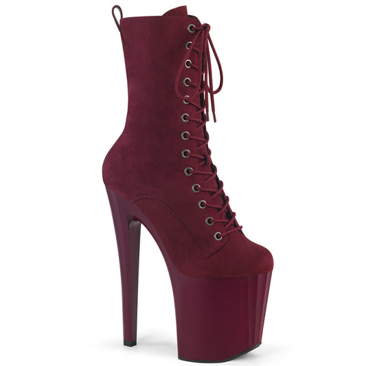 【PLEASER】ENCHANT-1040 プラットフォームシューズ Burgundy Faux Suede/Burgundy Matte【取寄】