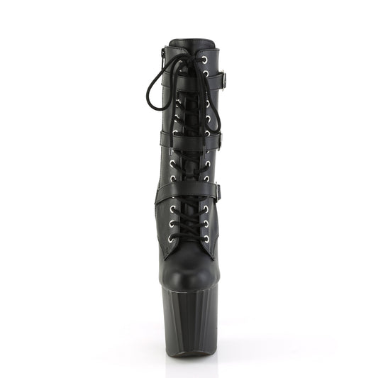 【PLEASER】ENCHANT-1043 プラットフォームシューズ Blk Faux Le/Blk Matte【取寄】
