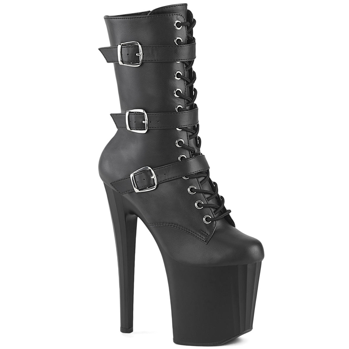 【PLEASER】ENCHANT-1043 シューズ Blk Faux Le/Blk Matte【取寄】