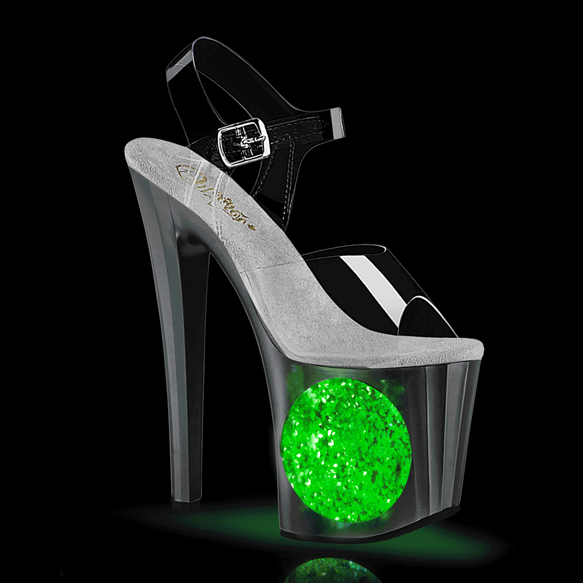 【PLEASER】ENCHANT-708LT-CIRCLE シューズ Clr/Slv-Slv Glitter【取寄】