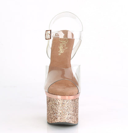 【PLEASER】ESTEEM-708CHLG シューズ Clr/Rose Gold Chrome-Multi Glitter【取寄】
