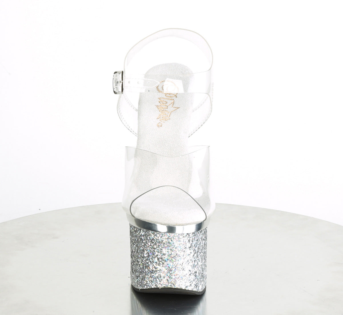 【PLEASER】ESTEEM-708CHLG シューズ Clr/Slv Chrome-Multi Glitter【取寄】