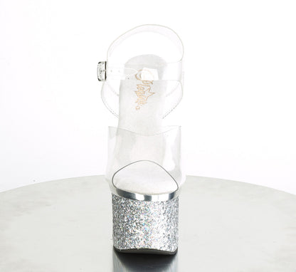 【PLEASER】ESTEEM-708CHLG シューズ Clr/Slv Chrome-Multi Glitter【取寄】