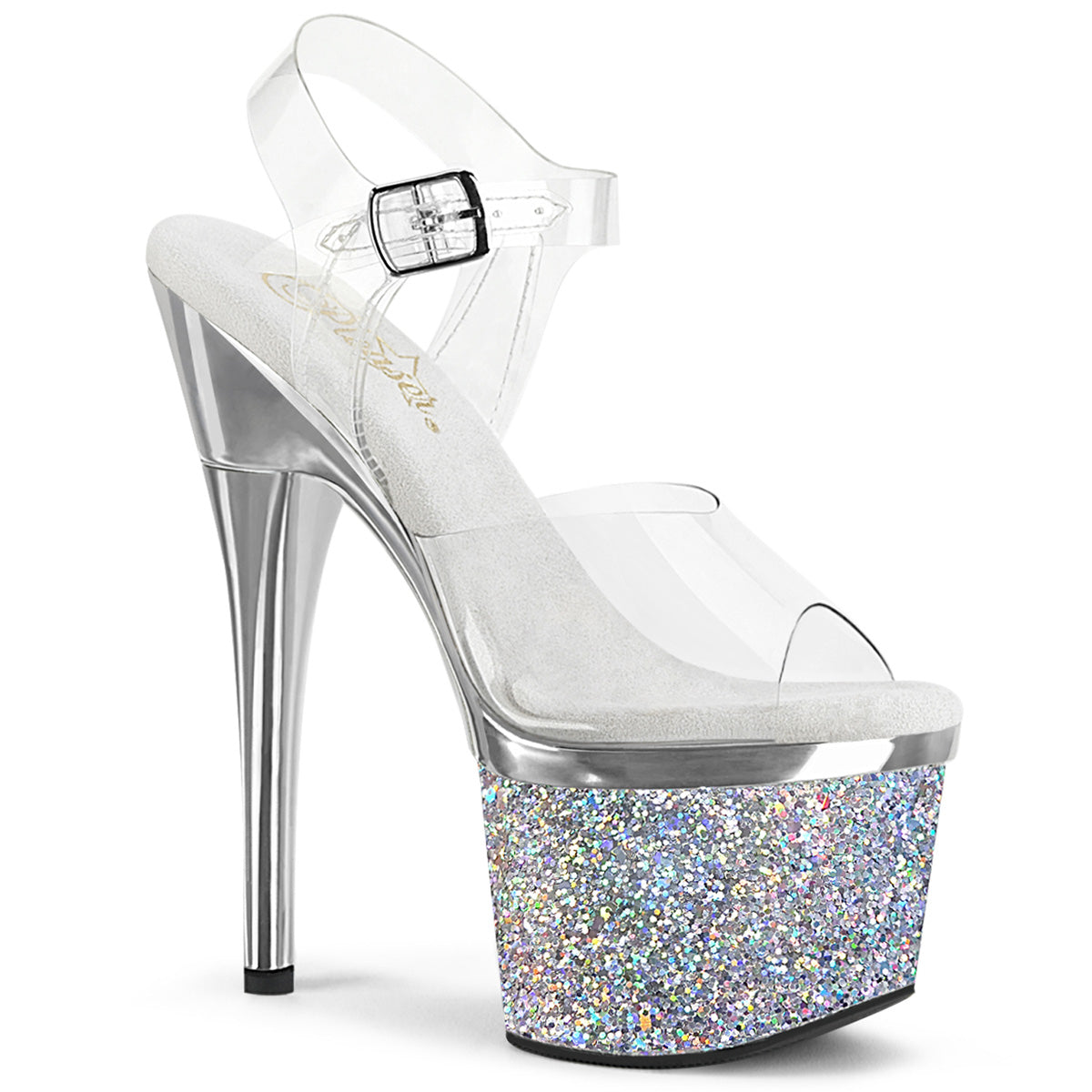 【PLEASER】ESTEEM-708CHLG シューズ Clr/Slv Chrome-Multi Glitter【取寄】