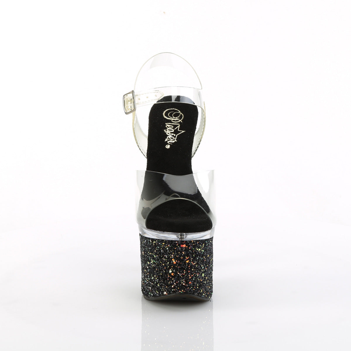 【PLEASER】ESTEEM-708LG シューズ Clr/Clr-Blk Multi Glitter【取寄】