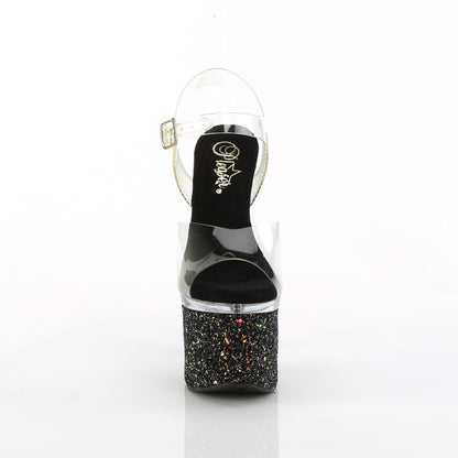 【PLEASER】ESTEEM-708LG シューズ Clr/Clr-Blk Multi Glitter【取寄】