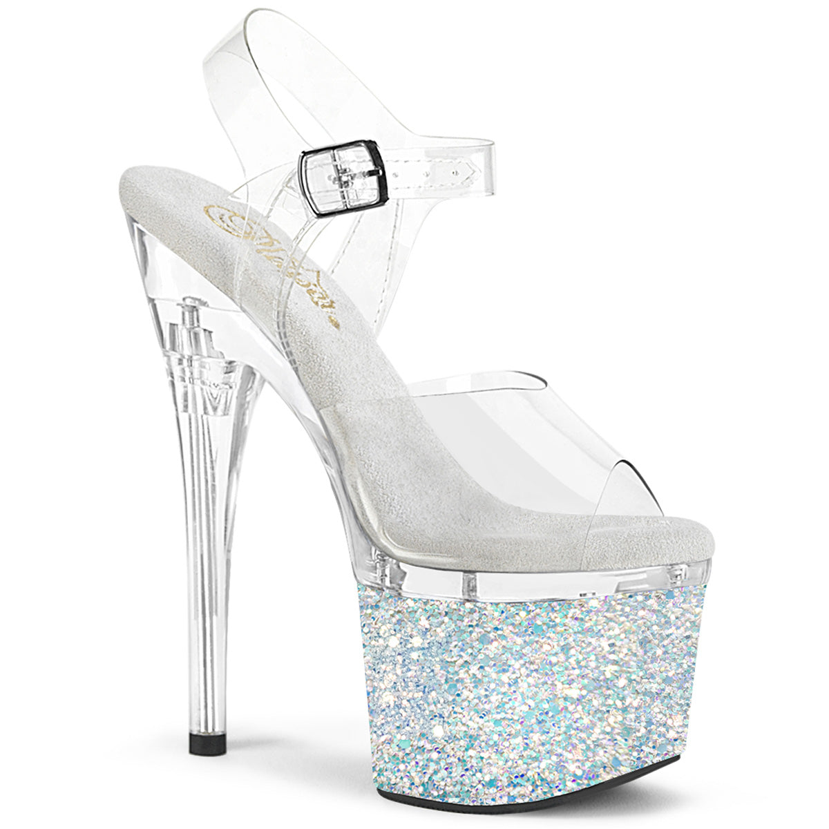 【PLEASER】ESTEEM-708LG シューズ Clr/Clr-Wht Multi Glitter【取寄】