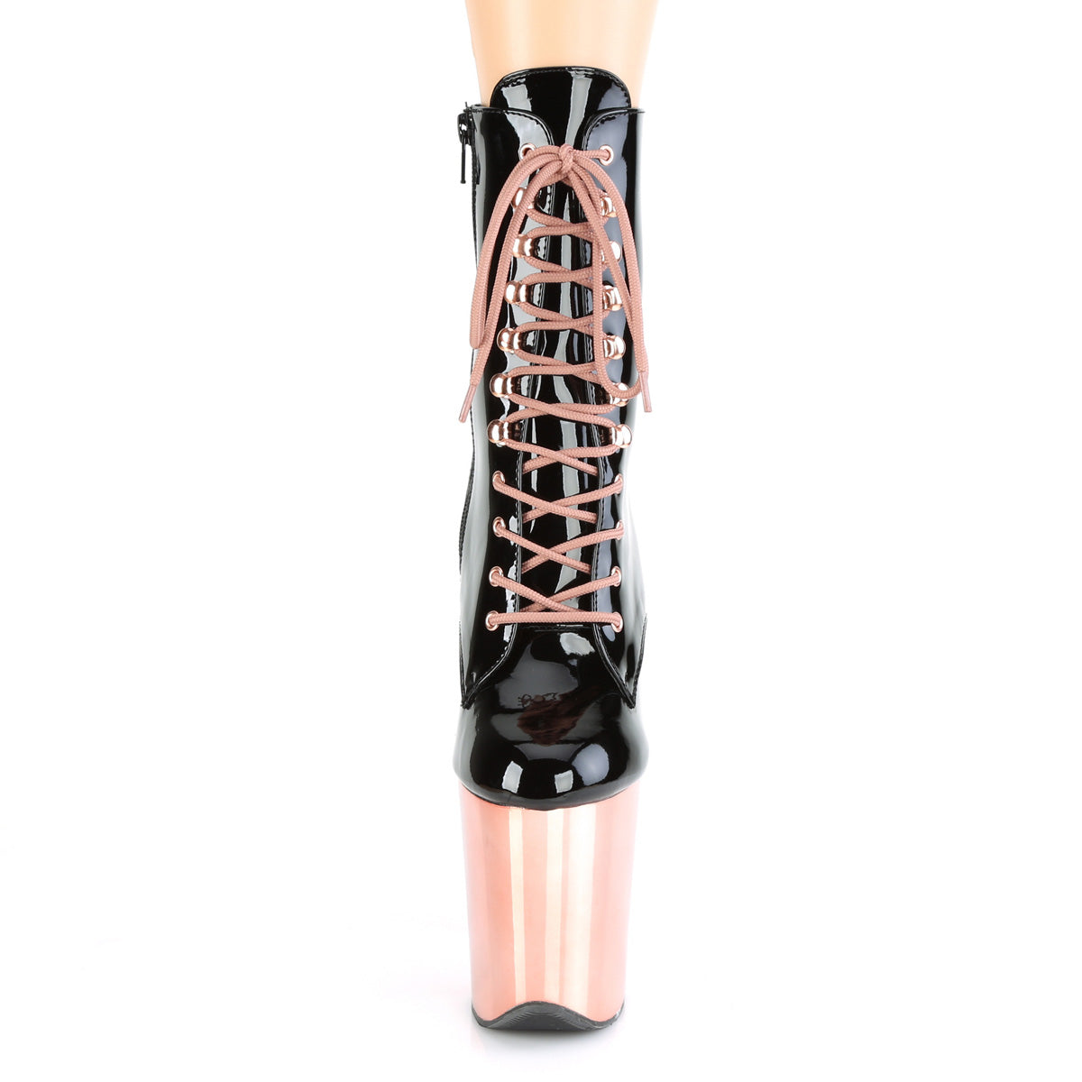 【PLEASER】FLAMINGO-1020 シューズ Blk Pat/Rose Gold Chrome【取寄】