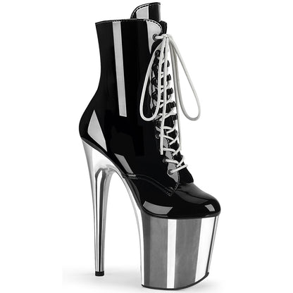 【PLEASER】FLAMINGO-1020 シューズ Blk Pat/Slv Chrome【取寄】