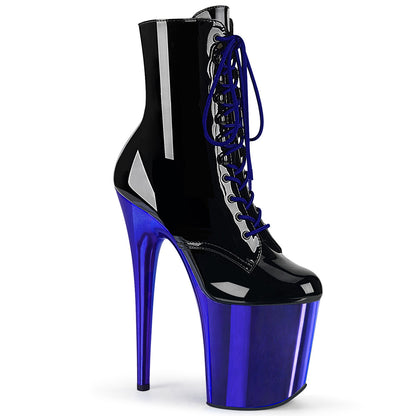 【PLEASER】FLAMINGO-1020 シューズ Blk Pat/Royal Blue Chrome【取寄】