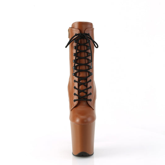 【PLEASER】FLAMINGO-1020 プラットフォームシューズ Caramel Faux Leather/Caramel Matte【取寄】
