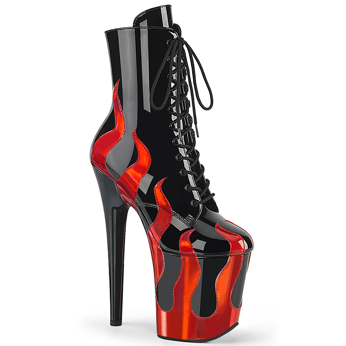 【PLEASER】FLAMINGO-1020FLM シューズ Blk Pat-Red Metallic Pu/Blk-Red Metallic Pu【取寄】