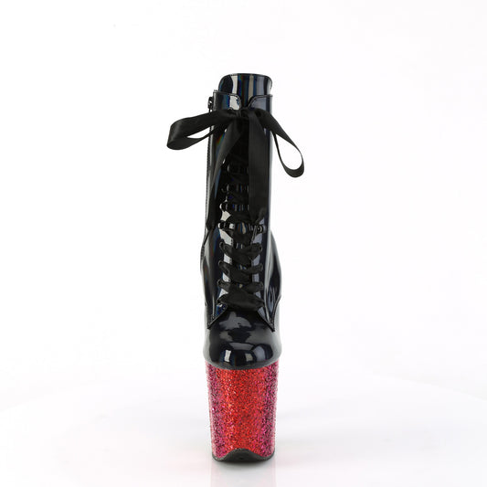 【PLEASER】FLAMINGO-1020HG プラットフォームシューズ Blk Holo Pat/Rainbow Glitter【取寄】