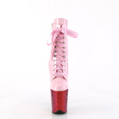 【PLEASER】FLAMINGO-1020HG シューズ B. Pink Holo Pat/Rainbow Glitter【取寄】