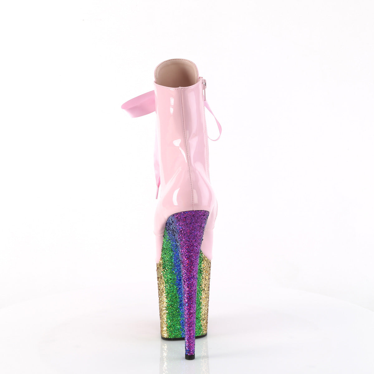 【PLEASER】FLAMINGO-1020HG シューズ B. Pink Holo Pat/Rainbow Glitter【取寄】