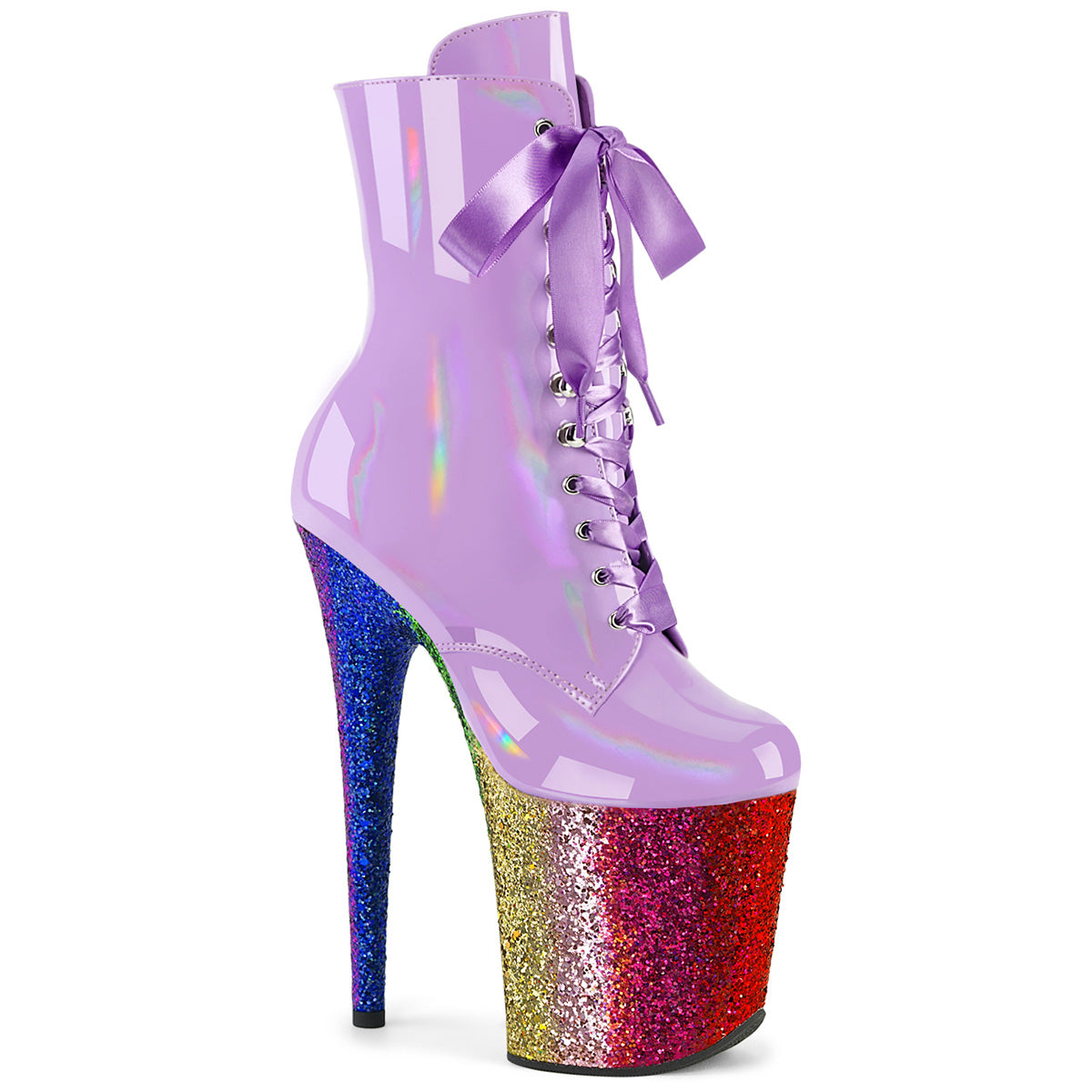 【PLEASER】FLAMINGO-1020HG シューズ Lavender Holo Pat/Rainbow Glitter【取寄】