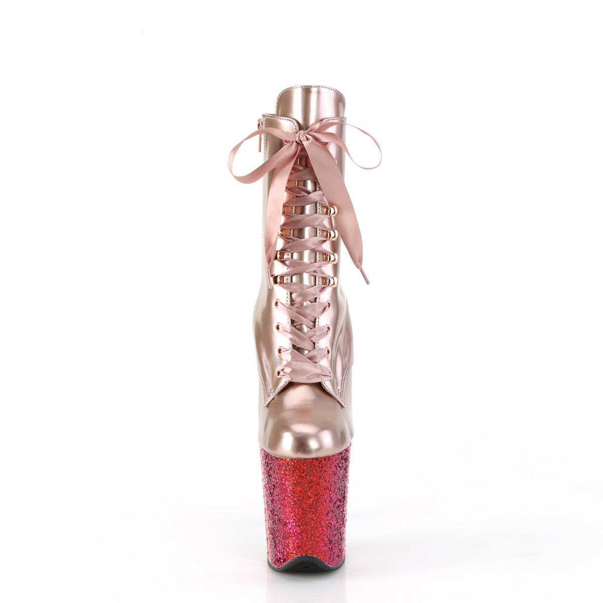 【PLEASER】FLAMINGO-1020HG シューズ Rose Gold Holo Pat/Rainbow Glitter【取寄】