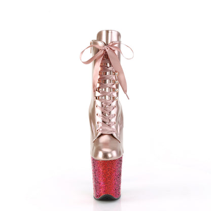 【PLEASER】FLAMINGO-1020HG シューズ Rose Gold Holo Pat/Rainbow Glitter【取寄】