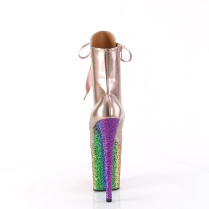 【PLEASER】FLAMINGO-1020HG シューズ Rose Gold Holo Pat/Rainbow Glitter【取寄】