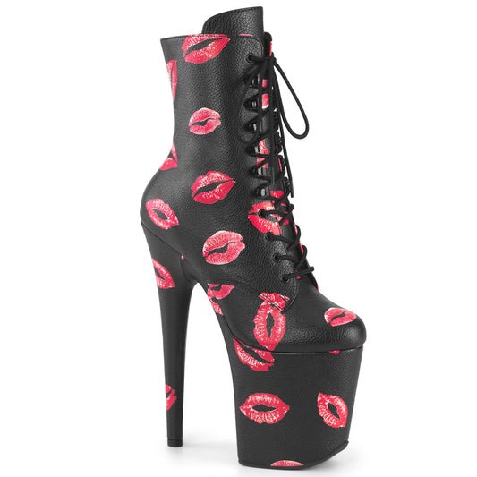 【PLEASER】FLAMINGO-1020KISSES プラットフォームシューズ Blk Faux Leather/Blk Faux Leather【取寄】