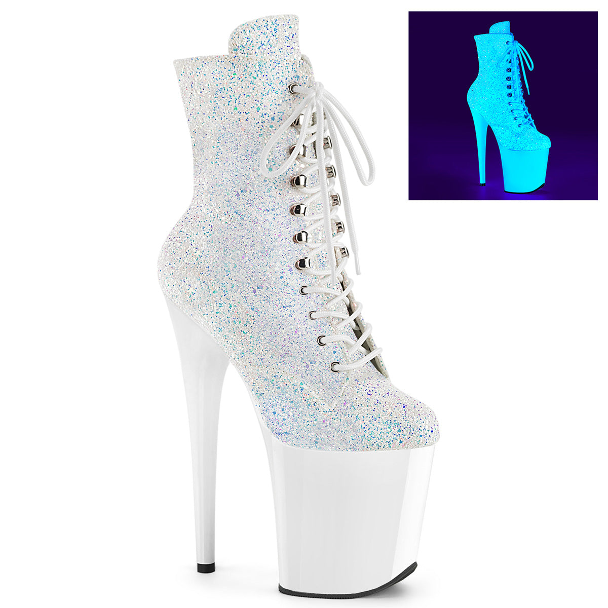 【PLEASER】FLAMINGO-1020LG シューズ Neon Wht Multi Glitter/Neon Wht【取寄】