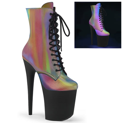 【PLEASER】FLAMINGO-1020REFL シューズ Rainbow Reflective/Blk Matte【取寄】