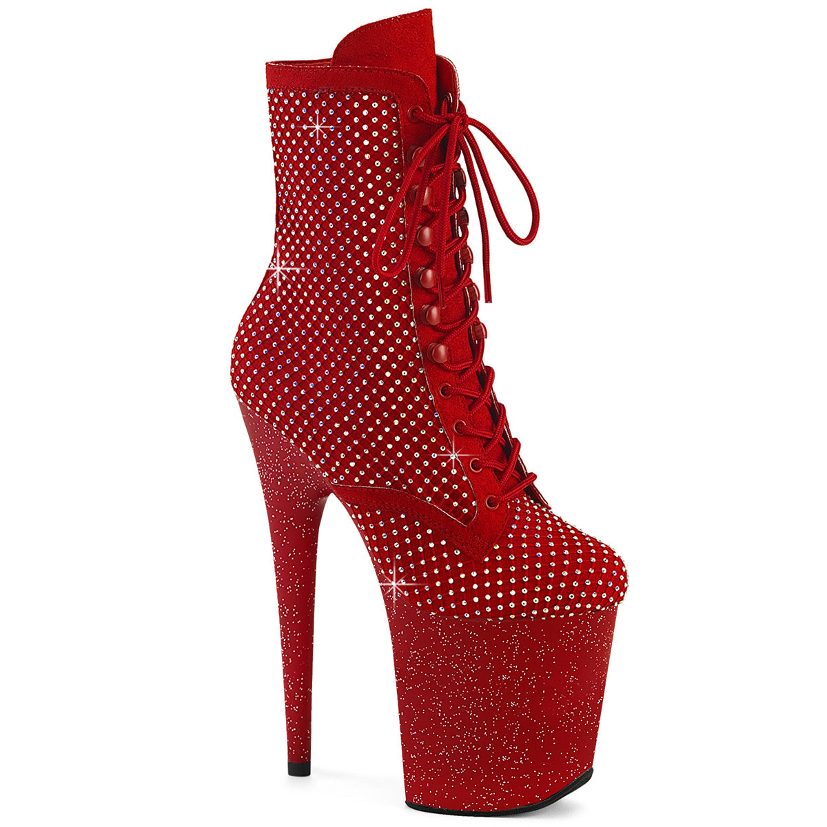 【PLEASER】FLAMINGO-1020RM シューズ Red Faux Suede-RS Mesh/Red Matte【取寄】