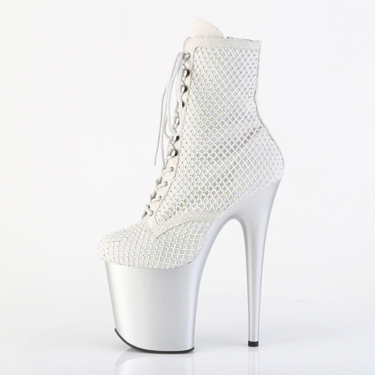【PLEASER】FLAMINGO-1020RM シューズ Silver Faux Sude-RS Mesh/Slv Matte【取寄】