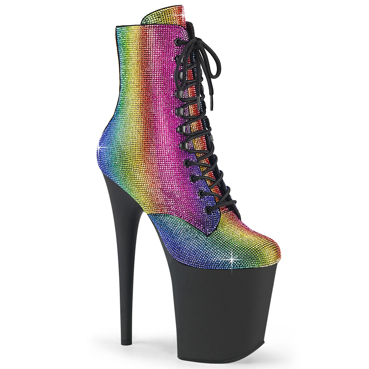 【PLEASER】FLAMINGO-1020RS シューズ Rainbow RS/Blk Matte【取寄】