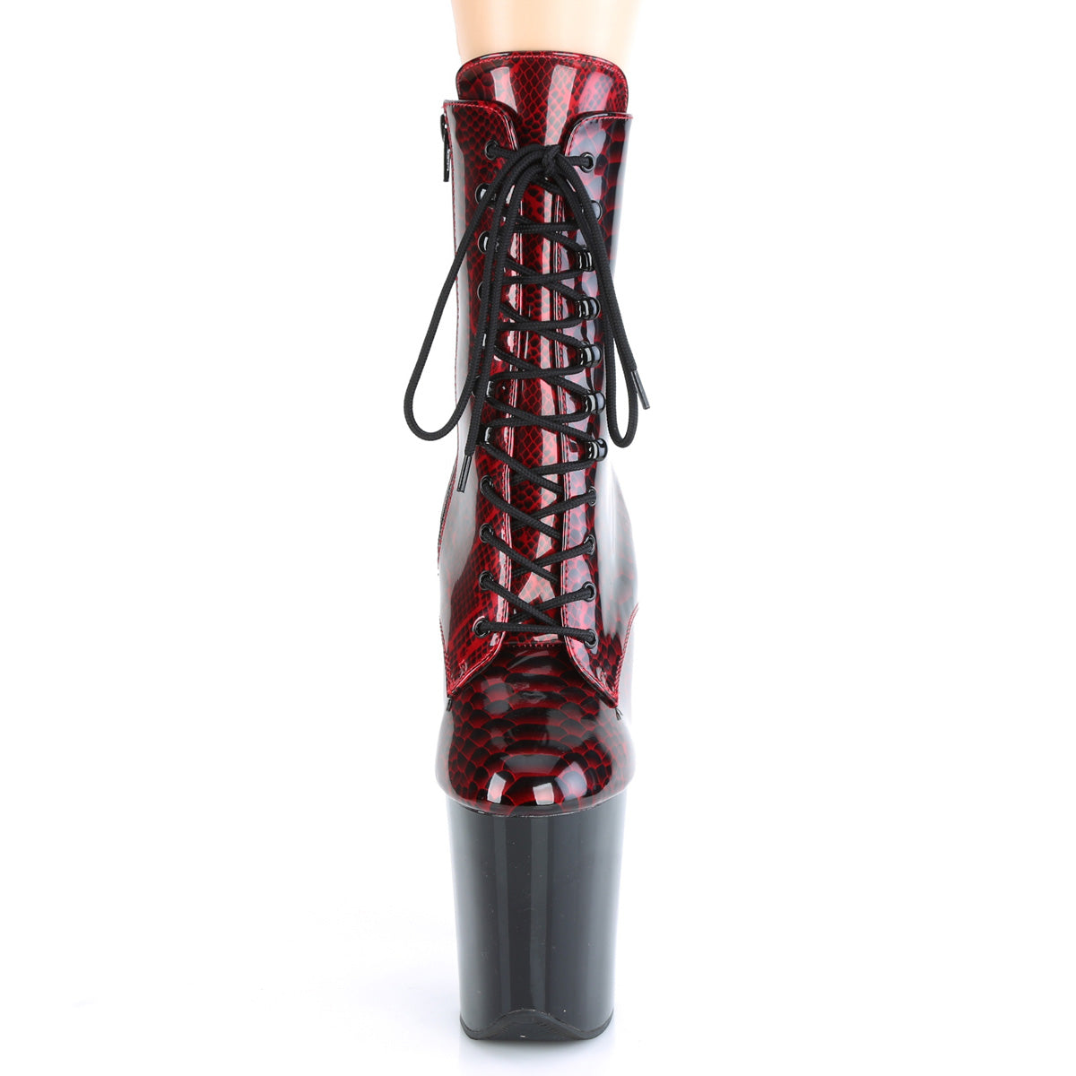 【PLEASER】FLAMINGO-1020SP シューズ Red Snake Print Pat/Blk【取寄】