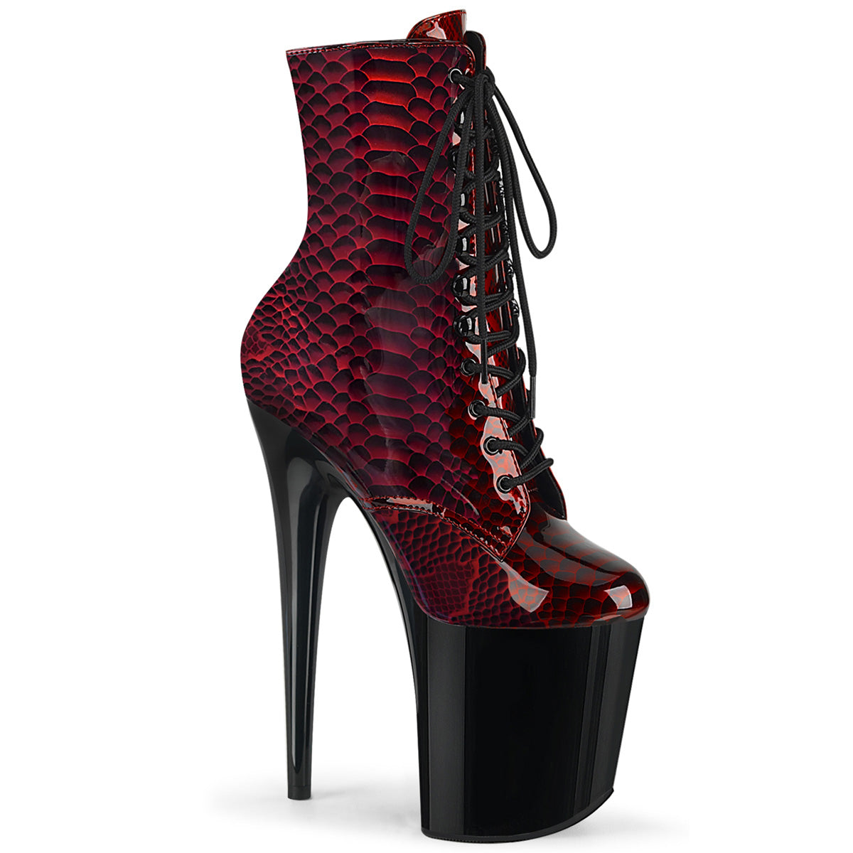 【PLEASER】FLAMINGO-1020SP シューズ Red Snake Print Pat/Blk【取寄】