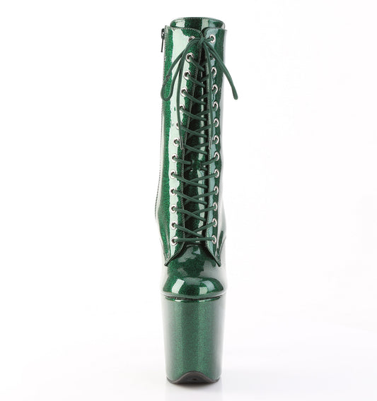 【PLEASER】FLAMINGO-1040GP プラットフォームシューズ Emerald Green Glitter Pat/M【取寄】