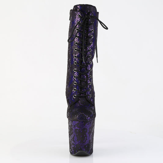 【PLEASER】FLAMINGO-1040SPF プラットフォームシューズ Purple Metallic Snake Print Fabric/M【取寄】