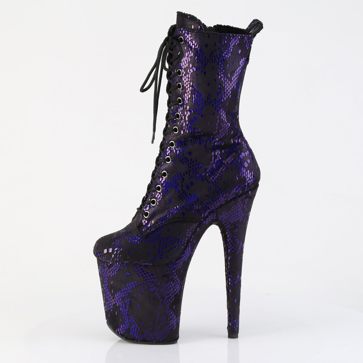【PLEASER】FLAMINGO-1040SPF シューズ Purple Metallic Snake Print Fabric/M【取寄】