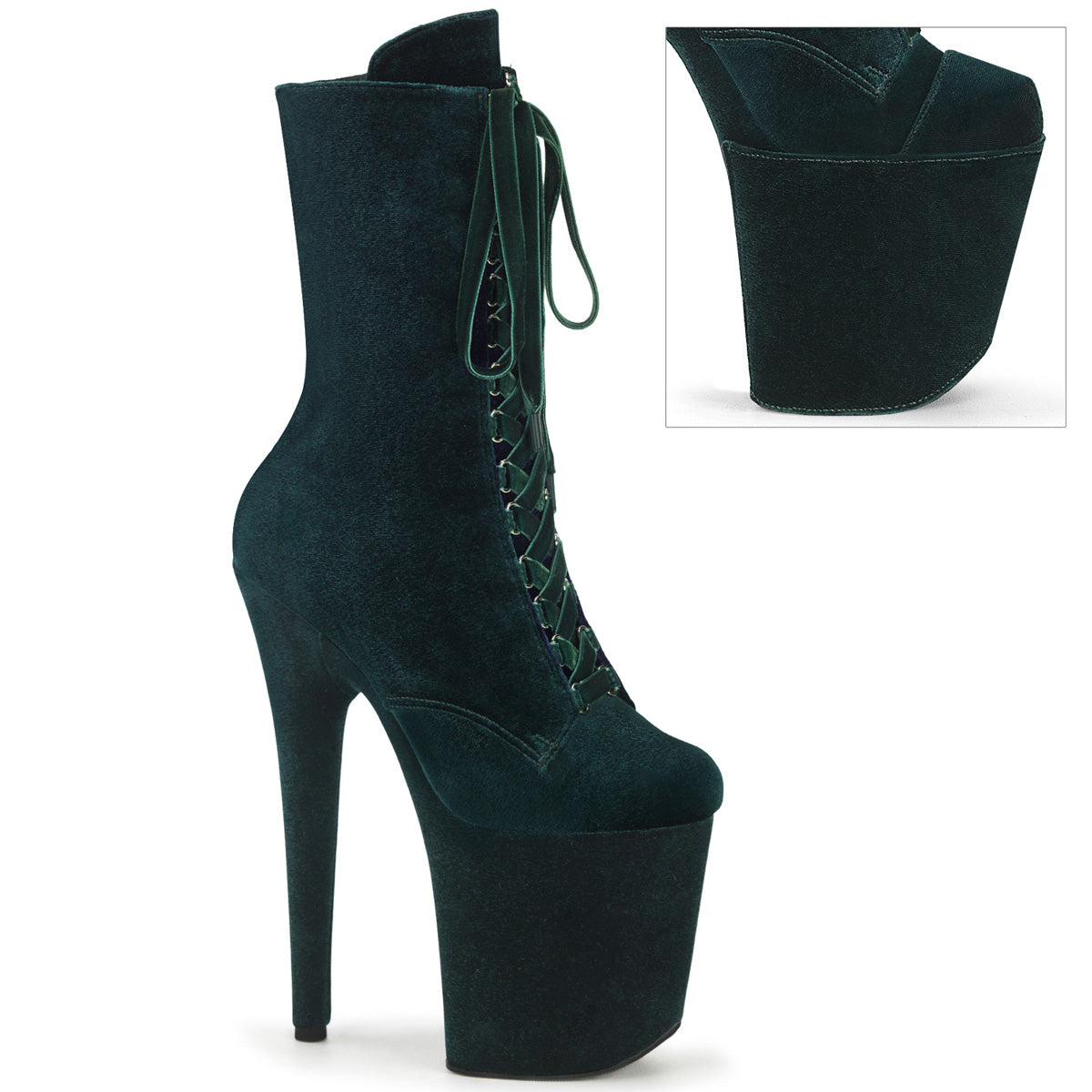 【PLEASER】FLAMINGO-1045VEL シューズ Emerald Green Velvet/Emerald Green Velvet【取寄】