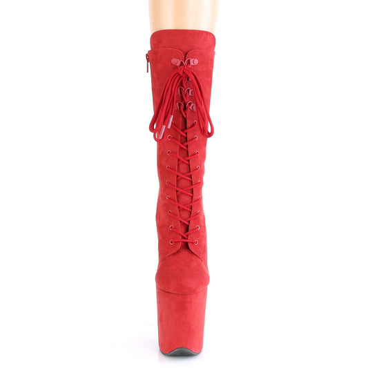 【PLEASER】FLAMINGO-1050FS プラットフォームシューズ Red Faux Suede/Red Faux Suede【取寄】