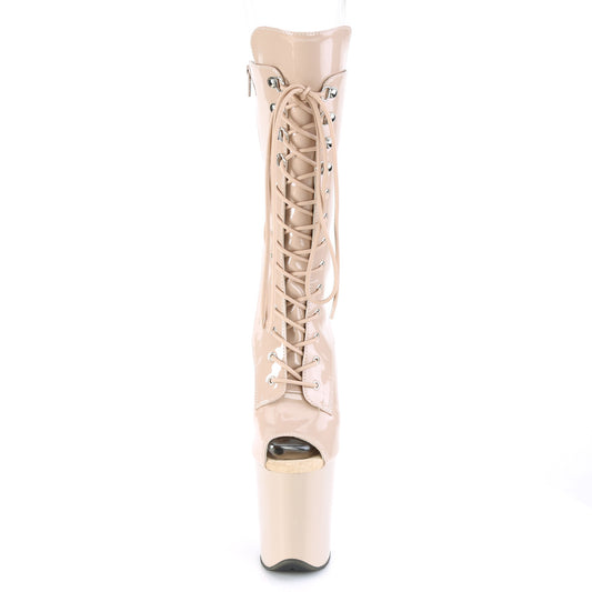 【PLEASER】FLAMINGO-1051 プラットフォームシューズ Nude Pat/Nude【取寄】