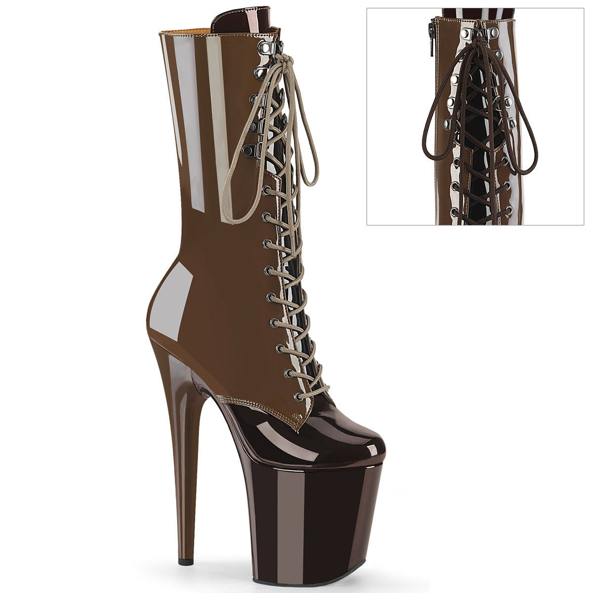 【PLEASER】FLAMINGO-1054DC シューズ Mocha-Coffee Pat/Mocha Coffee【取寄】